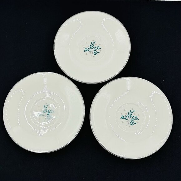 Syracuse China Lyric 5 7/8" Saucer Set of 3 Made in USA Vintage - Picture 1 of 10